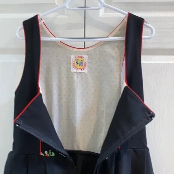 Vintage Licht Trachtenhaus Dress Holland German Dirndl Square Dance Rose Size 12 - Picture 9 of 15